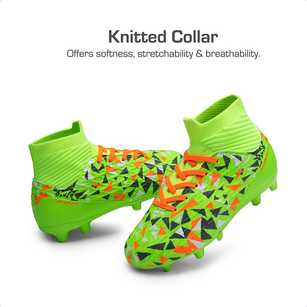 High-top Slip-Resistant Soccer Shoes - NEON GREEN - 3
